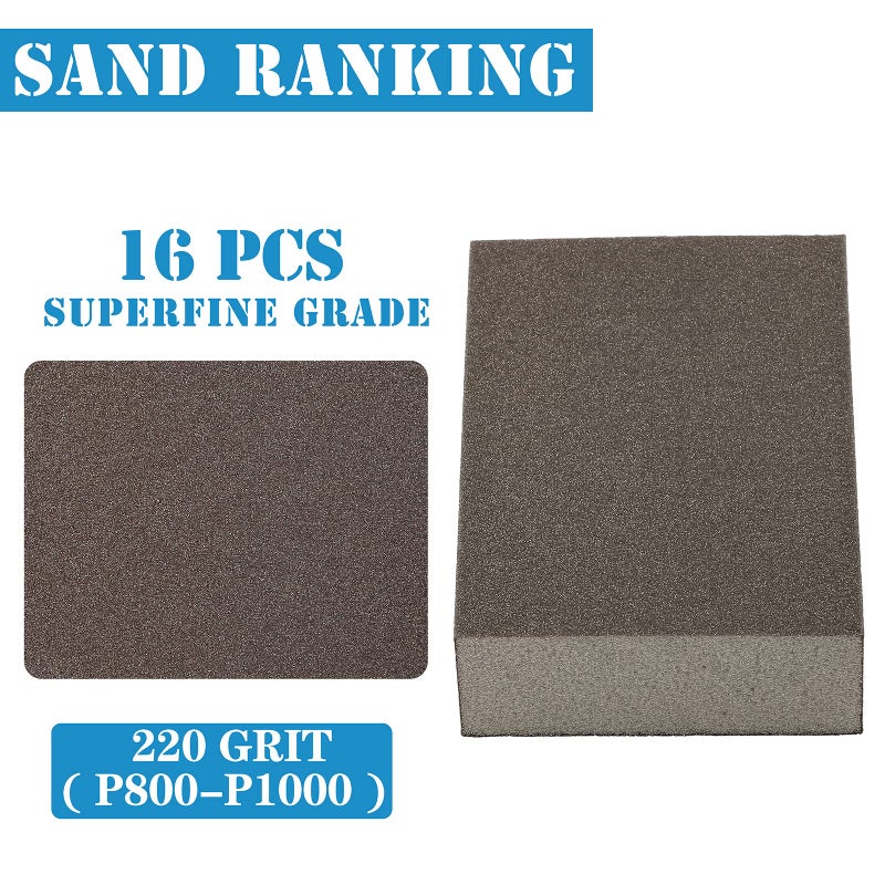 Jamiikury 16Pcs 220 Grit Sanding Blocks, Jamiikury Sanding Sponge Washable and Reusable, Wet Dry Sandpaper Sponge for Wood Metal FurniturePaint and Drywall - Image 2